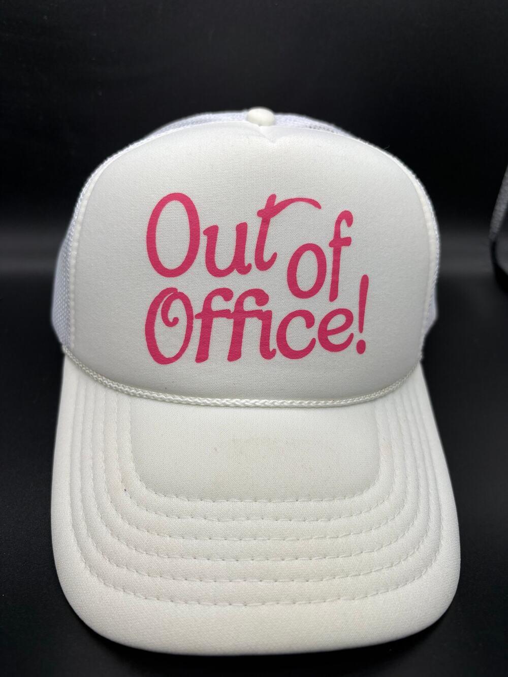 OTTO Out of Office White Pink Trucker Hat #IrvingRocks Snapback Cap